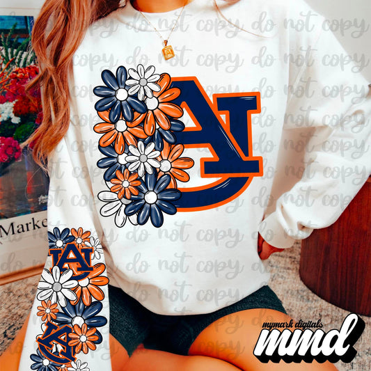 A U Floral ~ Sleeve Design Only ~ DTF Transfer