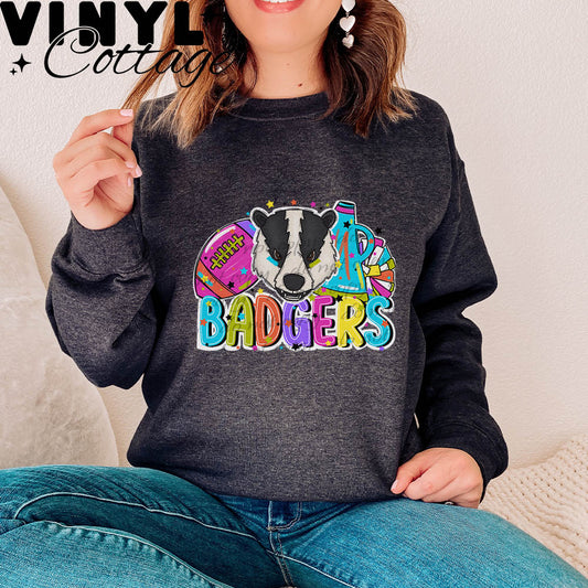Bright Mascots ~ Badgers ~ DTF Transfer