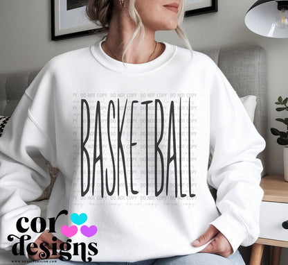 Basketball Oversized Skinny ~ COR25 ~ DTF Transfer