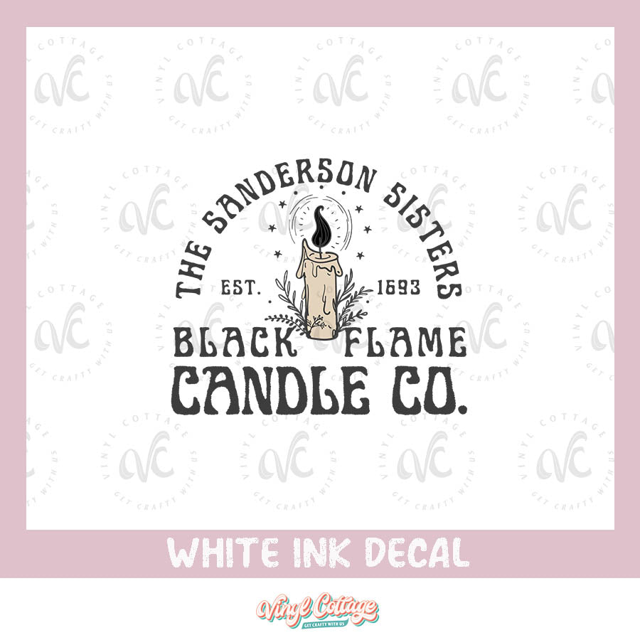 WC156 ~ White Ink Decal ~ Candle Co