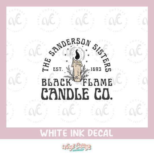 WC156 ~ White Ink Decal ~ Candle Co
