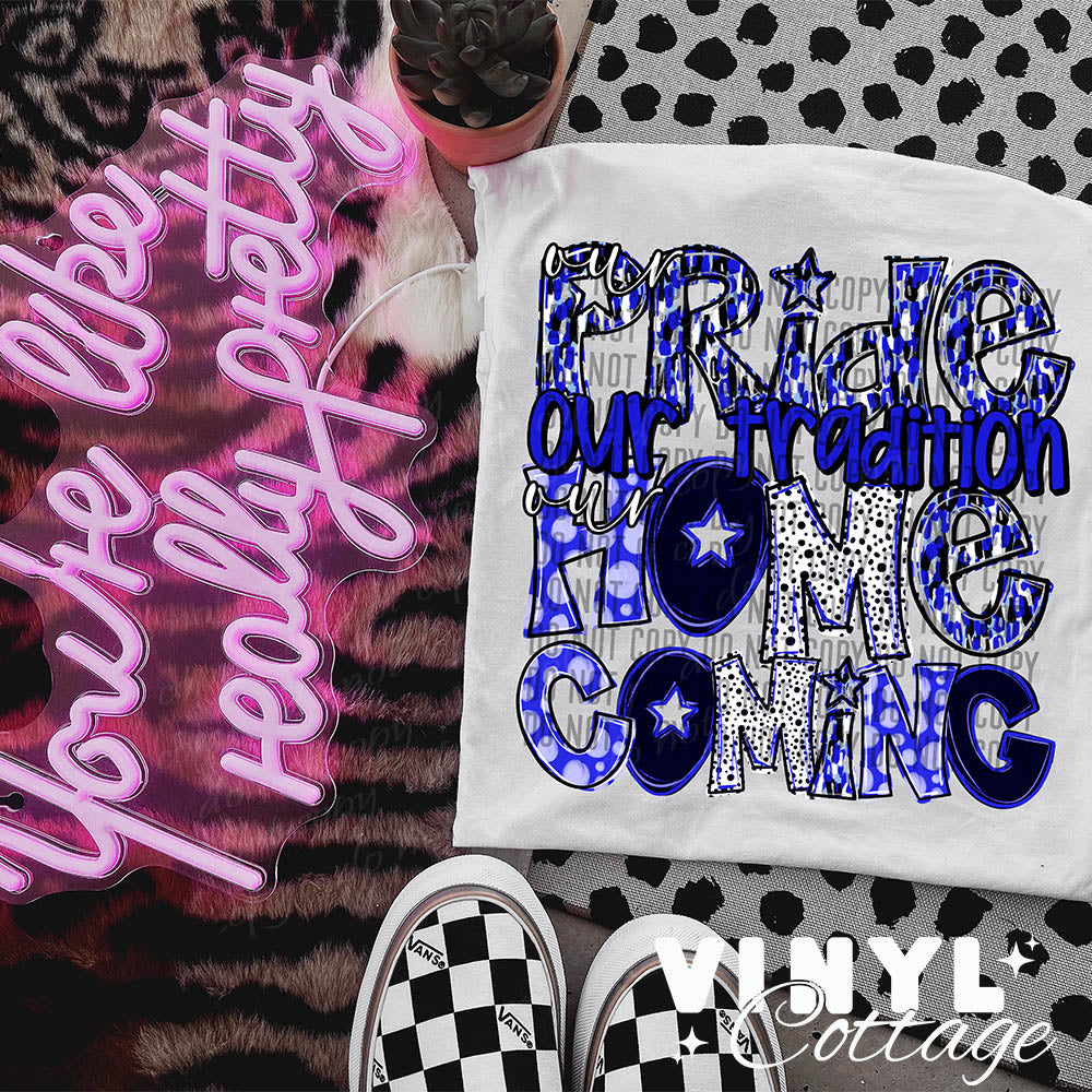 Homecoming ~ Blue ~ DTF Transfer