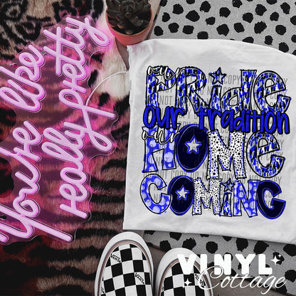 Homecoming ~ Blue ~ DTF Transfer
