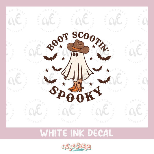 WC146 ~ White Ink Decal ~ Boot Scootin Spooky