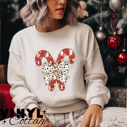 Candy Cane Coquette ~ DTF Transfer