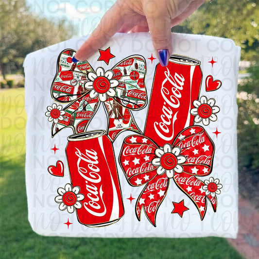 Bows and Beverages Coke ~ UAC25 ~ DTF Transfer