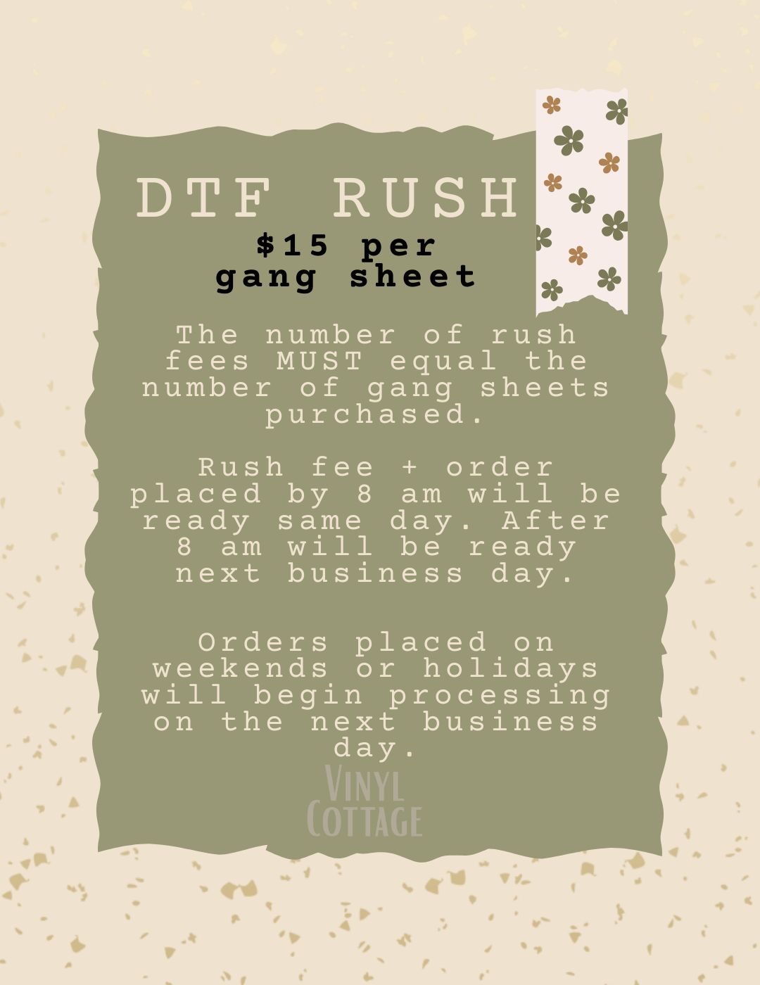 RUSH ~ DTF Gang Sheet