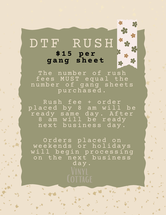RUSH ~ DTF Gang Sheet