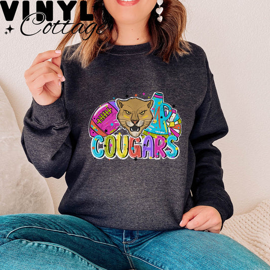 Bright Mascots ~ Cougars ~ DTF Transfer