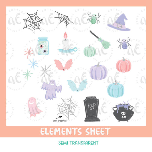 EL07 ~  Pastel Halloween Elements Sheet