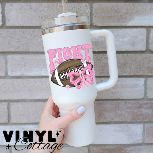 Fight Football Butterfly with Flowers ~ UV DTF DECAL
