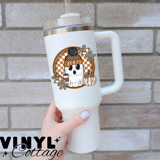 Fall Checkered Ghost ~ UV DTF DECAL
