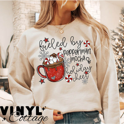 Fueled By Peppermint Mocha ~ DTF Transfer