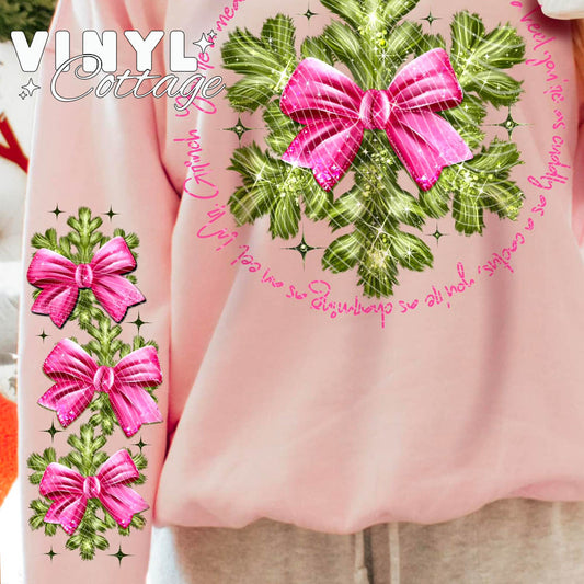 Green Snowflake ~ Sleeve Design Only ~ DTF Transfer