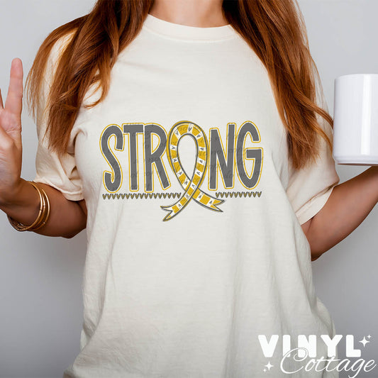 Strong Ribbon ~ Gold ~ DTF Transfer