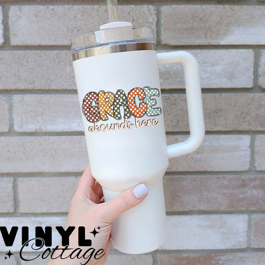 Fall and Halloween ~ Grace Abounds Here ~ UV DTF DECAL