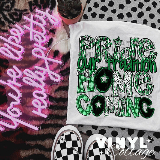 Homecoming ~ Green ~ DTF Transfer