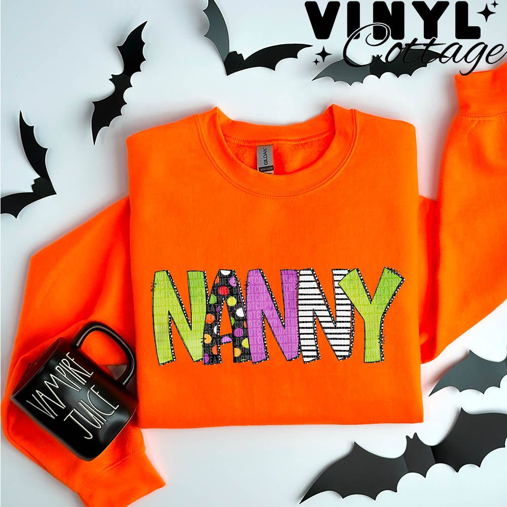 Halloween Names ~ Nanny ~ DTF Transfer