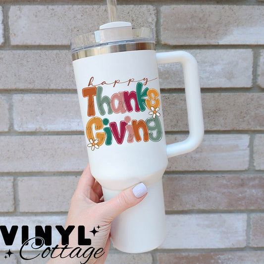 Fall and Halloween ~ Happy Thanksgiving ~ UV DTF DECAL