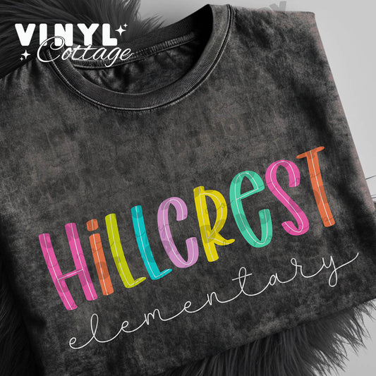 Hillcrest Elementary ~ Bright Lines ~ DTF Transfer