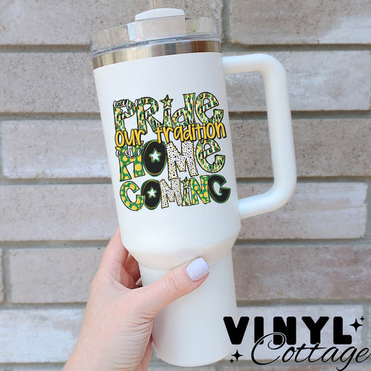 Homecoming ~ Yellow & Green ~ UV DTF DECAL