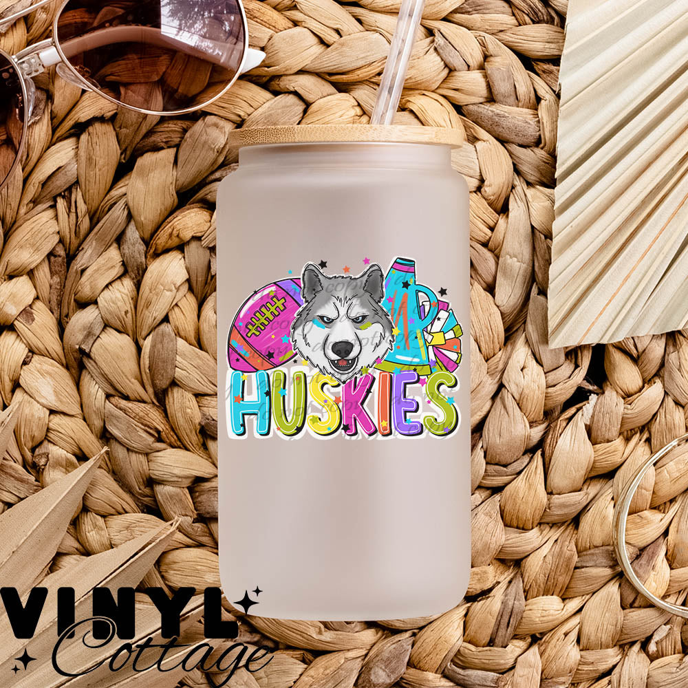 Bright Mascots ~ Huskies ~ UV DTF DECAL