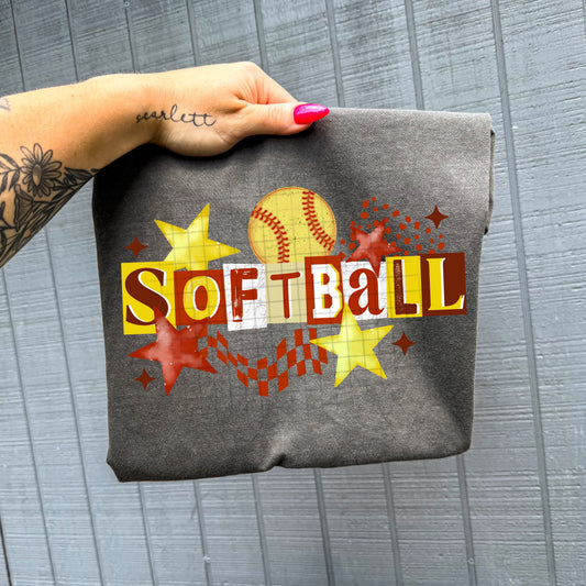 Softball Stars ~ 26CSC03 ~  DTF Transfer