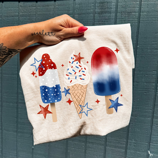 4th of July Ice Creams ~ 26CSC03 ~ DTF Transfer