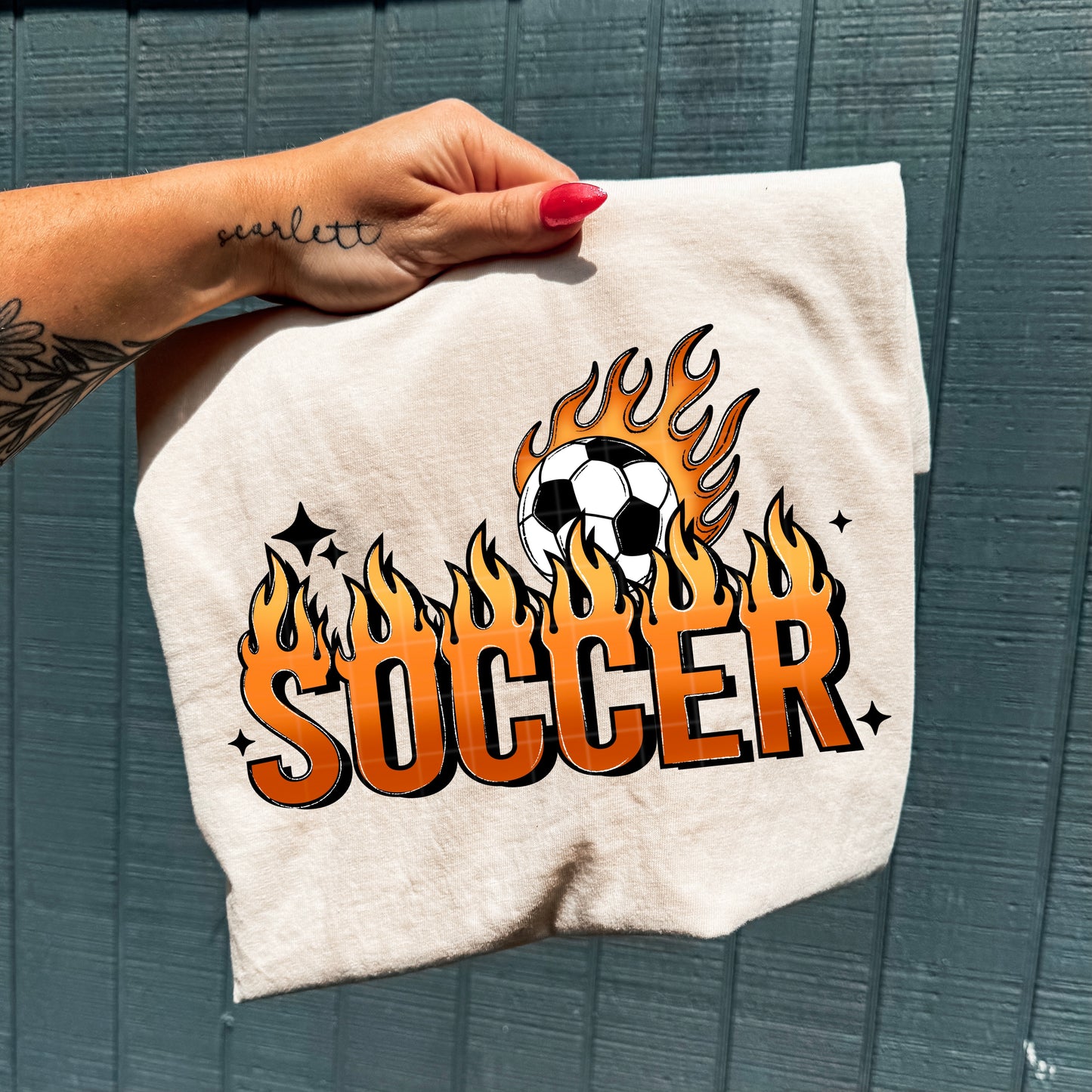 Soccer Flames ~ 26CSC02 ~ DTF Transfer