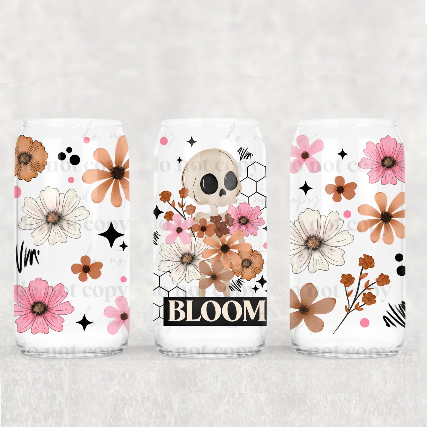 173UV ~ UV DTF Wrap ~ 26CSC02 ~ Bloom Floral Honeycomb