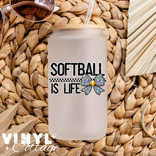 Softball Is Life ~ UV DTF DECAL