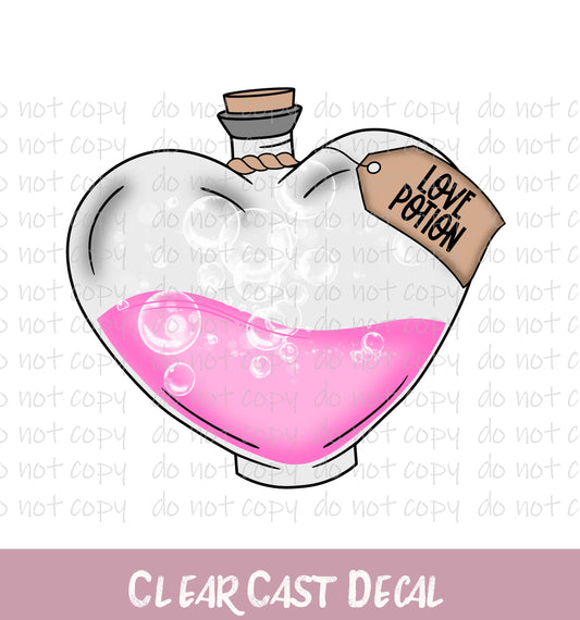 WC074 ~ Love Potion White Ink Decal