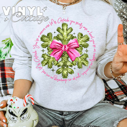Mean Green Snowflake ~ DTF Transfer