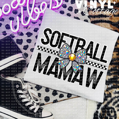 Softball Mamaw ~ 24ECH09 ~ DTF Transfer