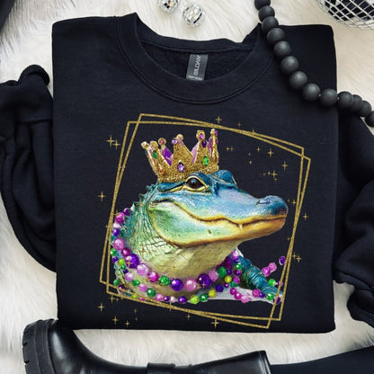 Mardi Gras Gator ~ SAG26 ~ DTF Transfer