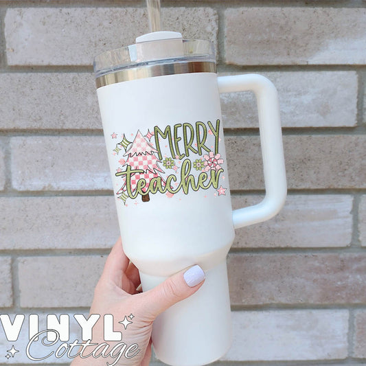 Merry Teacher ~ UV DTF DECAL