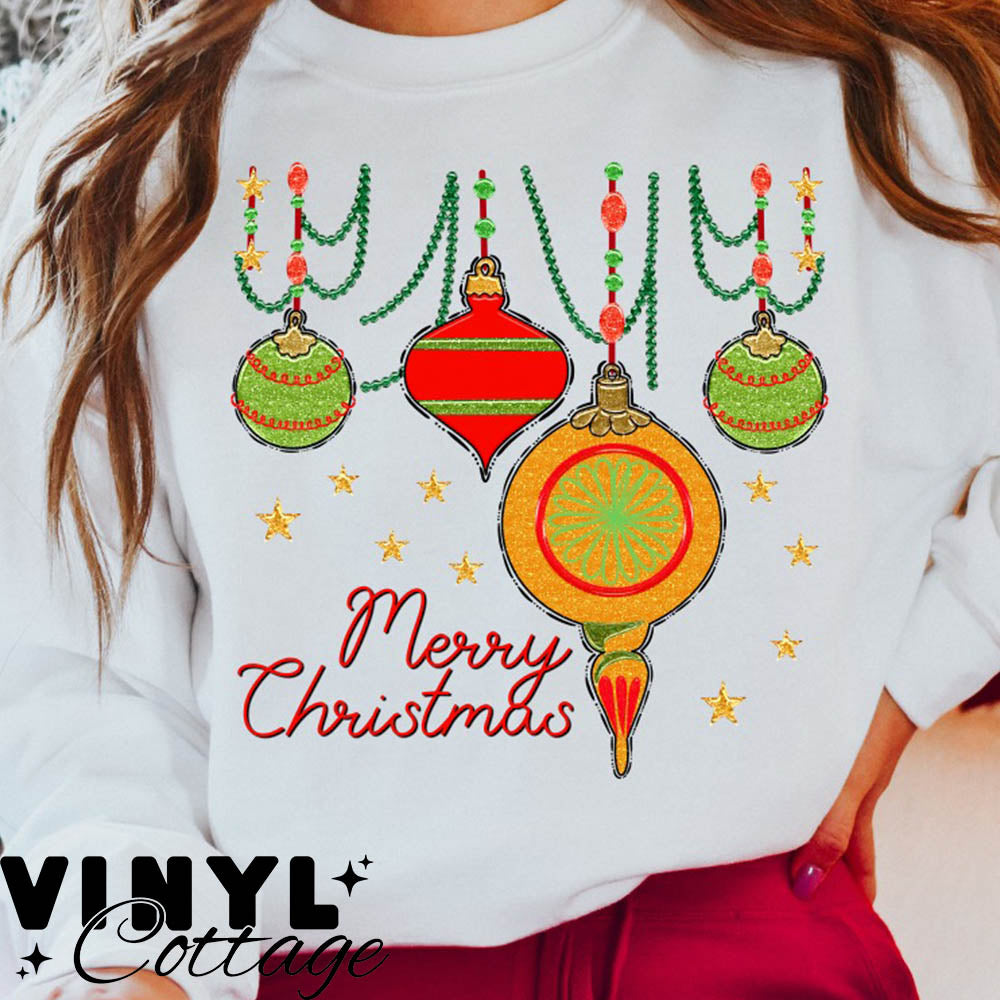 Merry Christmas Ornaments ~ DTF Transfer