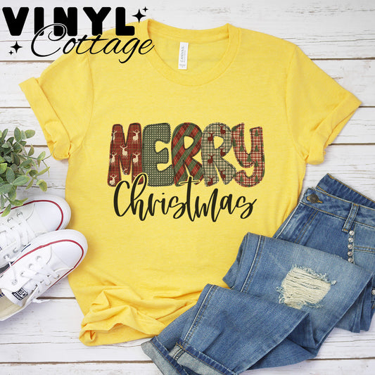Merry Christmas Plaid ~ DTF Transfer