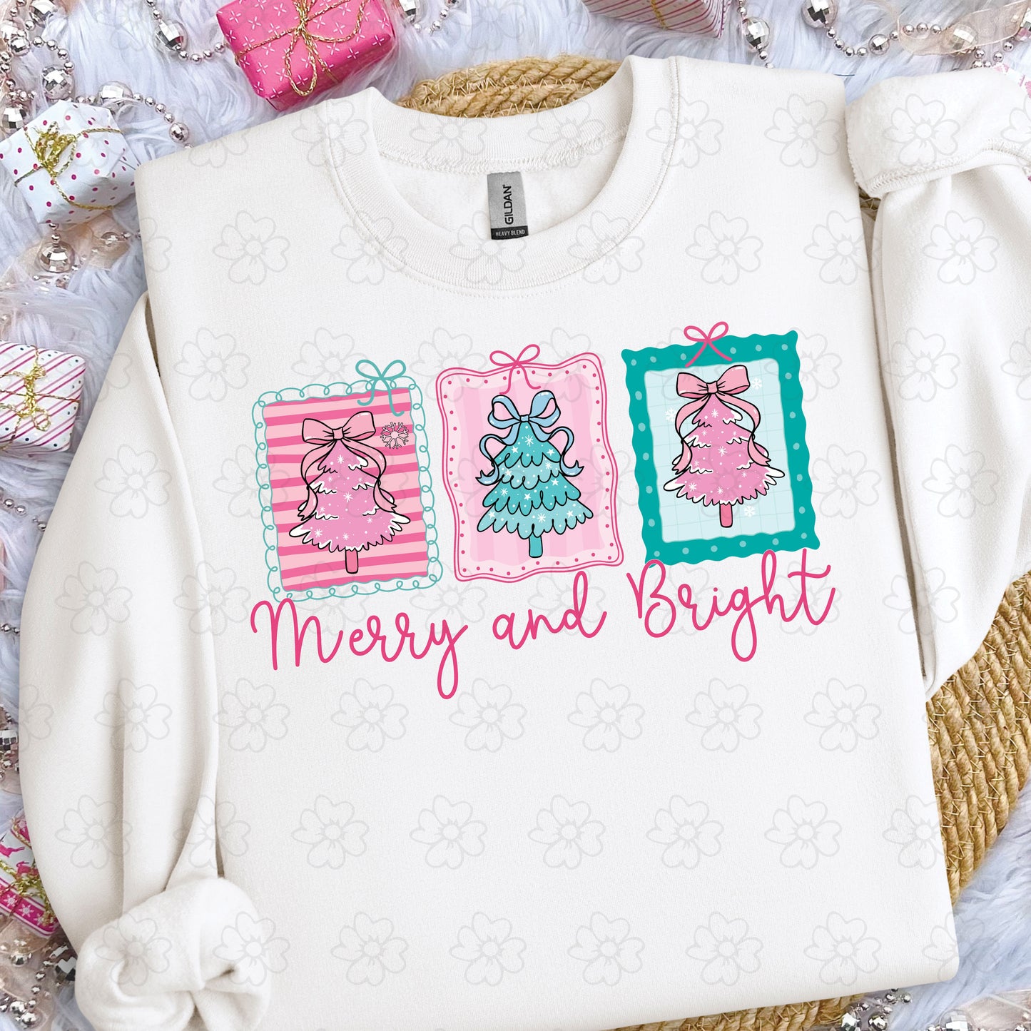 Merry and Bright Trio ~ SAG25 ~ DTF Transfer