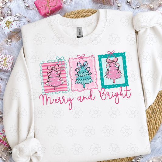 Merry and Bright Trio ~ SAG25 ~ DTF Transfer