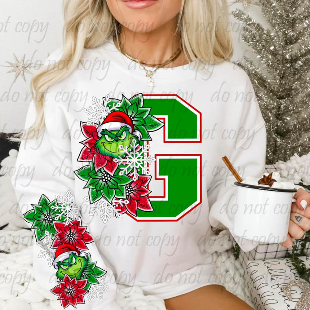 Mister Mean Poinsettia ~ Sleeve Design Only ~ DTF Transfer – Vinyl Cottage