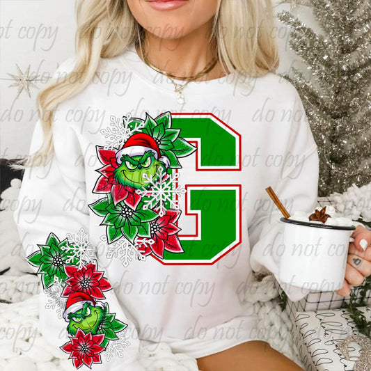 Mister Mean Poinsettia ~ Sleeve Design Only ~ DTF Transfer