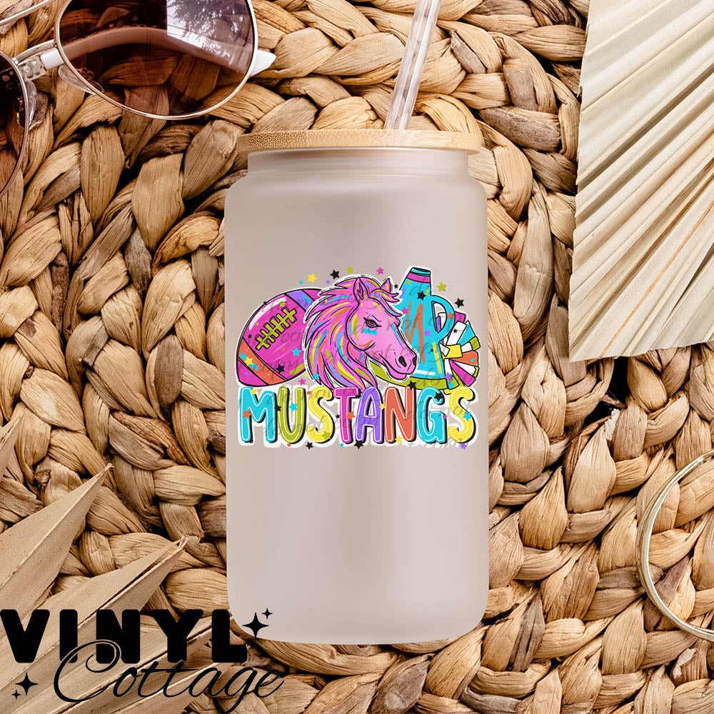 Bright Mascots ~ Mustangs ~ UV DTF DECAL