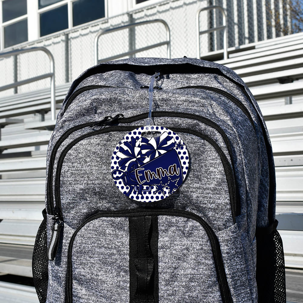 Cheer Megaphone Polka Dot Bag Tags