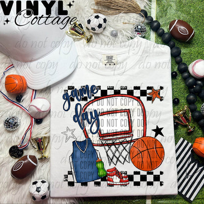 Navy Blue Basketball ~ DTF Transfer