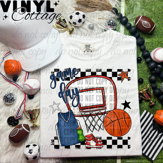 Navy Blue Basketball ~ DTF Transfer