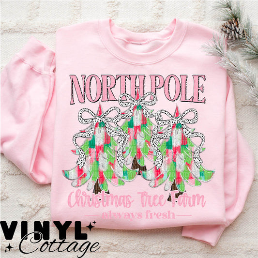 North Pole Trees Pink ~ DTF Transfer