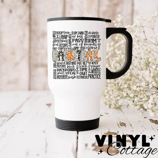Basketball Doodle ~ Orange & Black ~ UV DTF DECAL