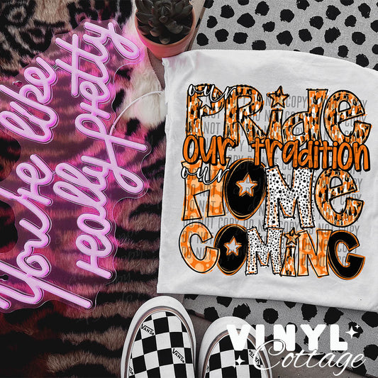 Homecoming ~ Orange ~ DTF Transfer