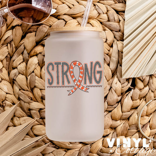 Strong Ribbon ~ Orange ~ UV DTF DECAL